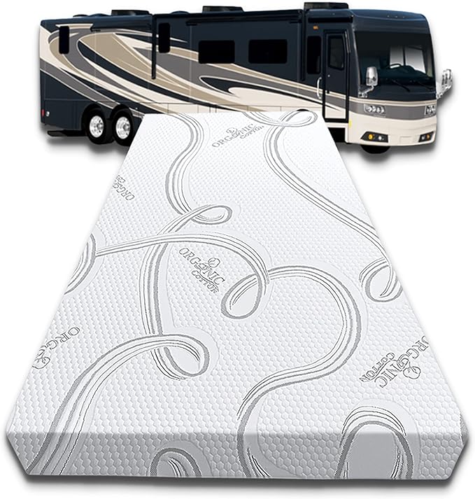 FoamRush 6-Inch Bunk (35" x 79") High Density Foam RV Mattress Replacement with Cotton Cover, Medium Firm, Pressure Relief, Travel Camper Trailer Truck, Made in USA, CertiPUR-US Certified