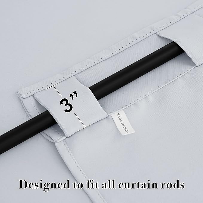 RYB HOME Living Room Window Curtains, Back Tab 2 Hanging Top, Thermal Insulated