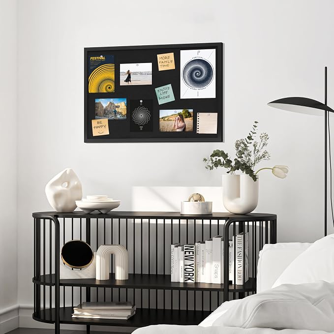 DAHAPYBOO Cork Board with Linen Black 2Pack, Bulletin Board 30"x20", Corkboards
