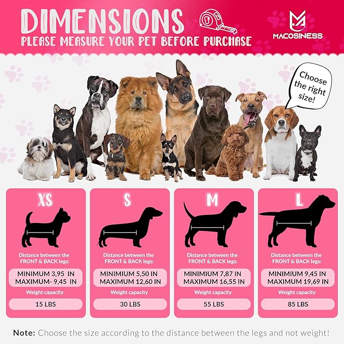 Pet Grooming Hammock for Nail Trimming - Complete Groomers Helper Set for Pet - Dog Grooming Hammock with Hook - Cat Nail Clipper - Dog Hammock for Nail Clipping (S, Pink with Black Paws)