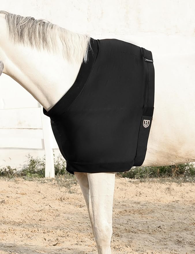 Harrison Howard Horse Shoulder Guard Thick Stretchy with Inner Soft Fleece Lining Adding Comfort Prevents Chafing Black M