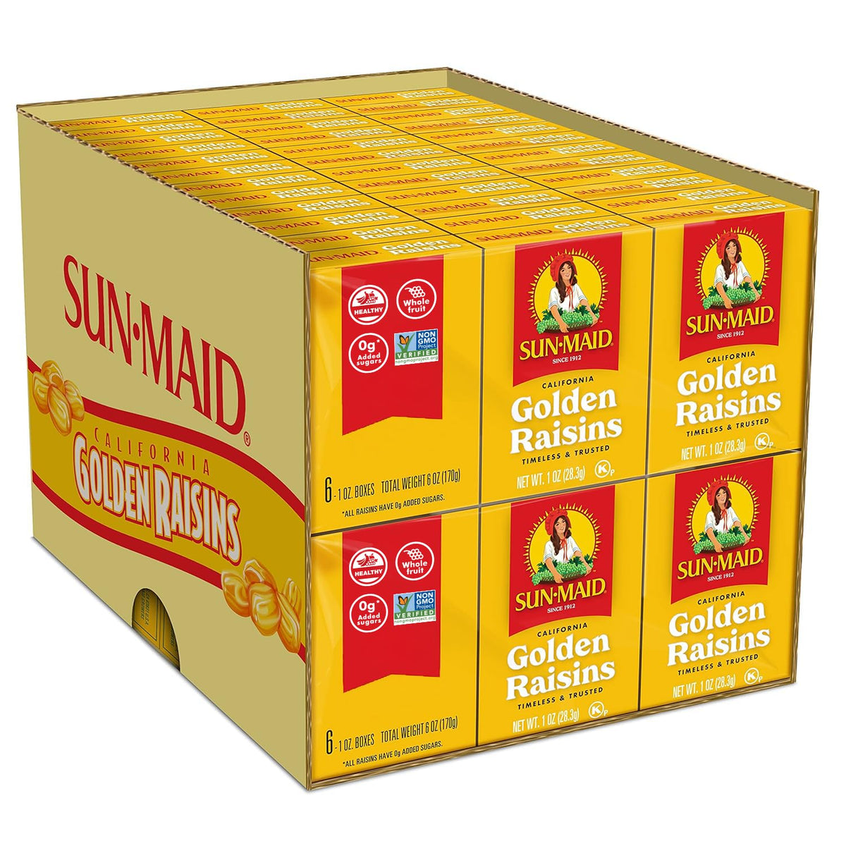 Sun-Maid California Golden Raisins - 12 oz Sharing-Size Box - Dried Fruit Snacks, Back to School Lunches, and Natural Sweeteners
