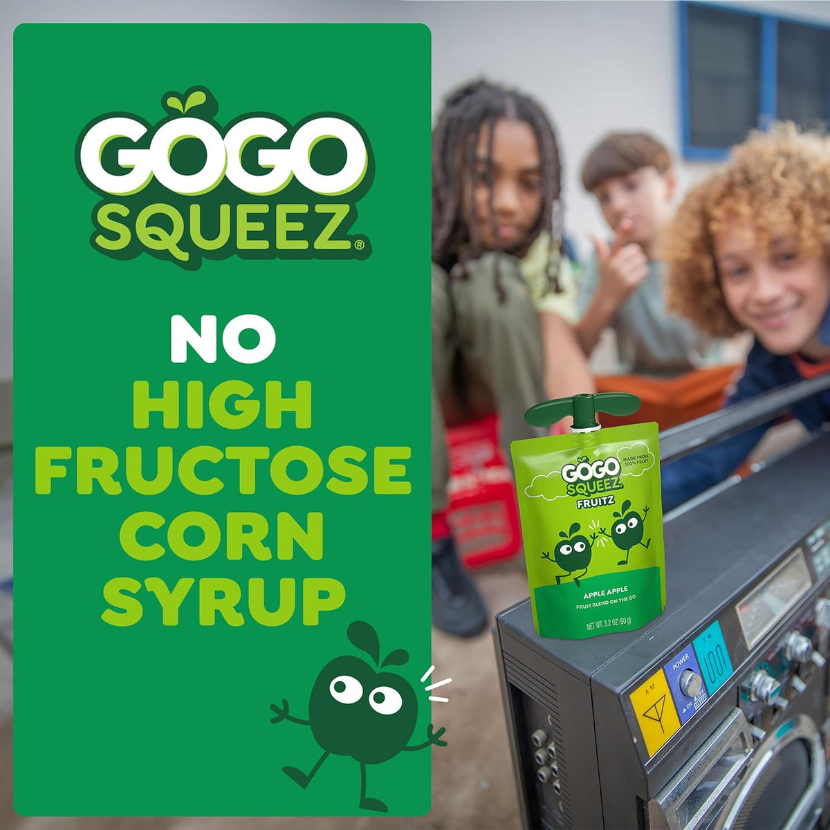 GoGo squeeZ Applesauce and Fruit Puree Variety Pack, Apple, Peach & Gimme Five!, 3.2 oz (Pack of 20), Unsweetened Fruit Snacks for Kids, Gluten Free, Nut Free, BPA Free Pouches (Packaging May Vary)