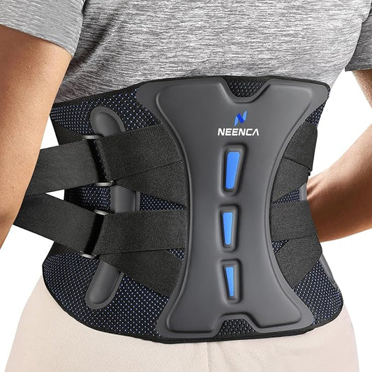 NEENCA Lower Back Brace for Lower Back Pain Relief, Medical Grade Lumbar Support Belt for Women Men, Herniated Disc,Lumbar Strain,Sciatica, Scoliosis (Black, Large)