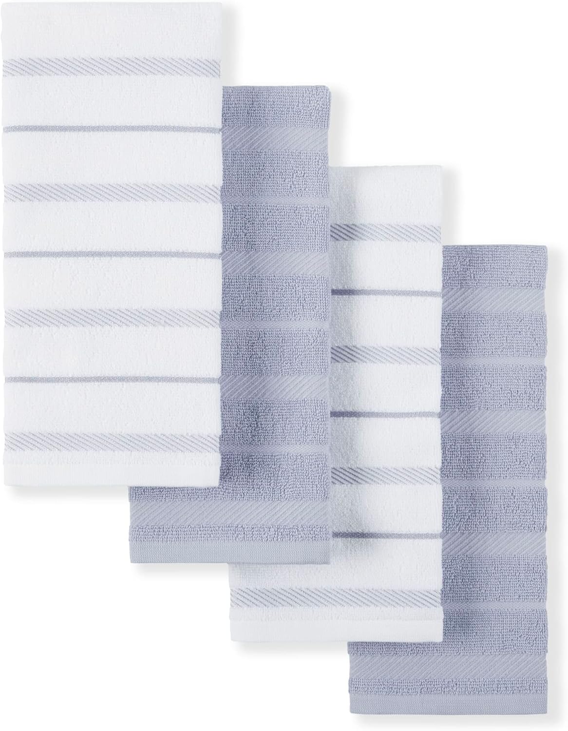 KitchenAid Albany Kitchen Towel 4-Pack Set, Milkshake Tan/White, 16"x26"