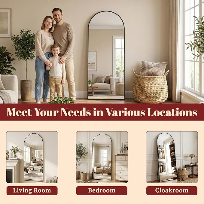 Suidia 82"x44" Arched Full Length Mirror