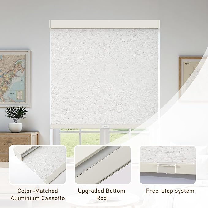 AOSKY Linen Roller Blinds Shades