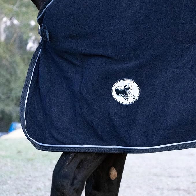 Jeffers Equine Elite Fleece Horse Cooler Blanket, 84 Inch – Soft, Adjustable Fit, Lightweight, Easy Care, Moisture Wicking Cooling Sheet with Surcingle for Post Exercise, Travel for Horses – Navy