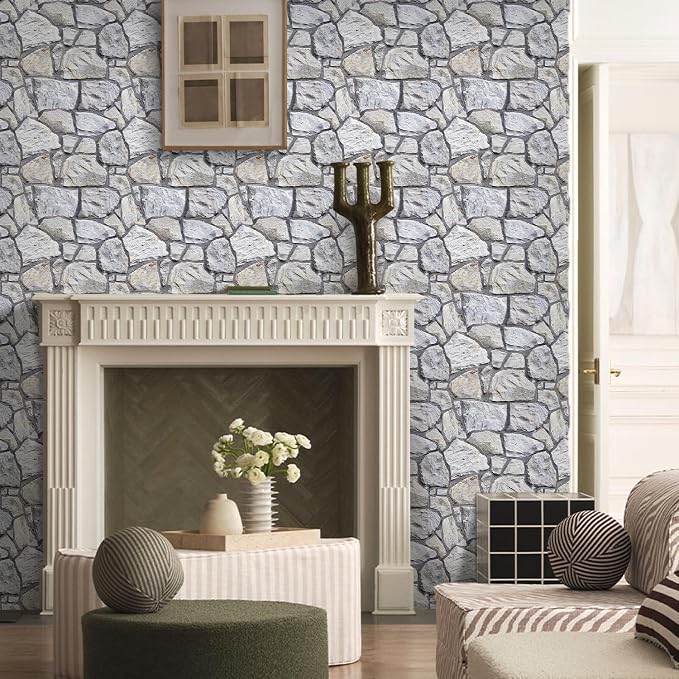 COMSTICKC 3D Faux Stone Wall Panel Peel and Stick Wall Covering, Not Real Stone