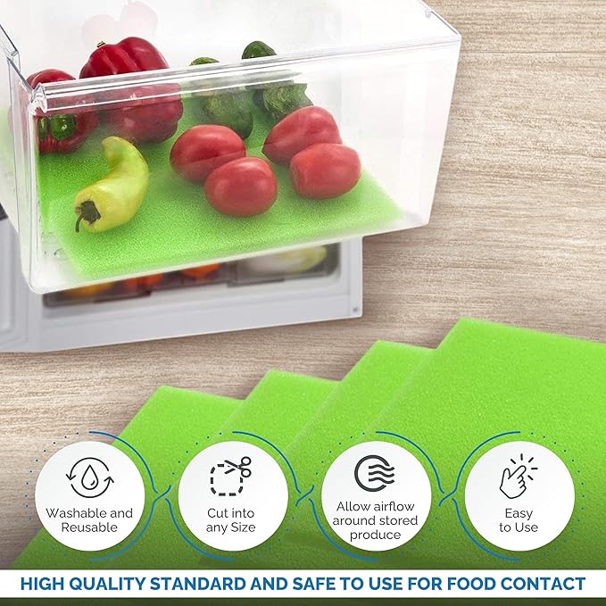 Fruit & Veggie Life Extender Drawer Liner - Refrigerator Organizers and Storage, Fridge Shelf Liners