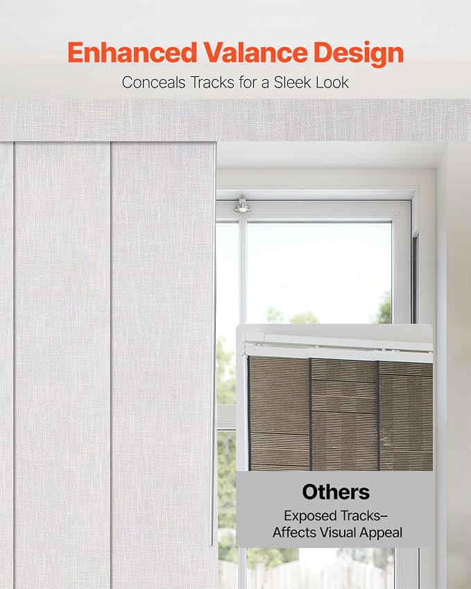 VEVOR Panel Track Blinds, Extendable Track from 45.8 in to 86 in W, Trimmable