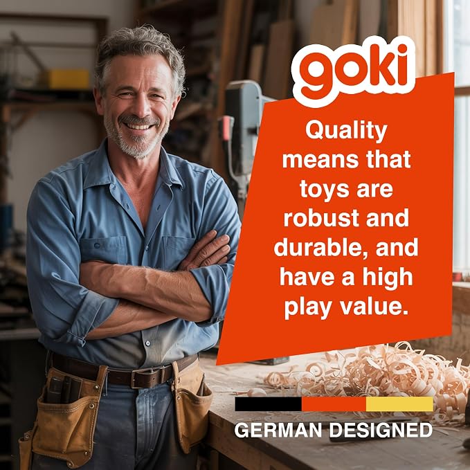 Goki Wooden Rain Stick Musical Instrument I Montessori Rainmaker Toy for Toddlers 1-3 - Sensory Baby Rattle & Auditory Development Toy for Boys & Girls - Wooden Rainstick