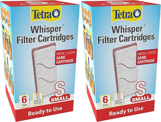 Tetra Filter Aquarium Cartidges,Removes Odors and Discoloration,Ready to Use,Small Whisper Filters,6 Count (Pack of 2)
