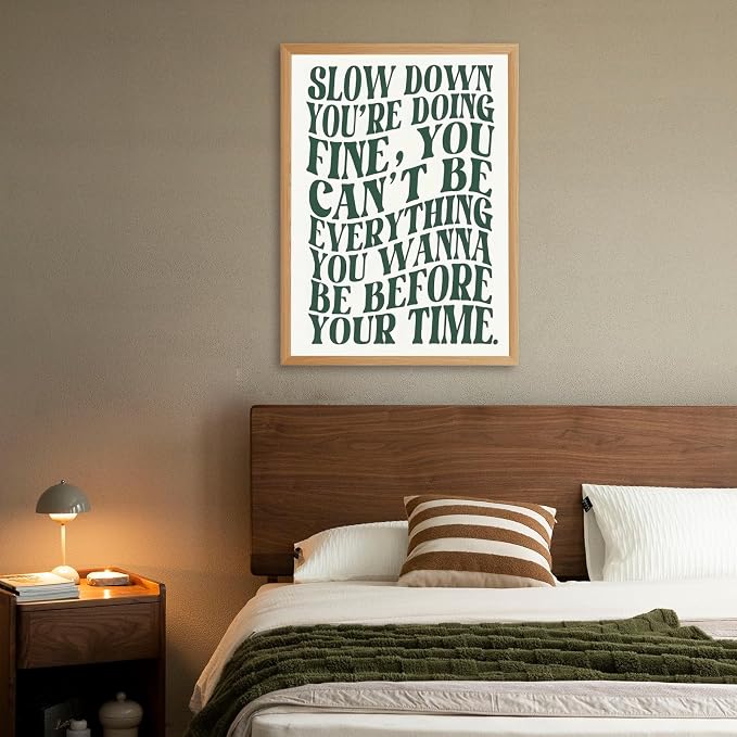 Green Wall Art Pop Music Vienna Lyrics Poster Slow Down Youre Doing Fine Canvas