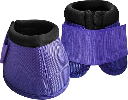 Equine Ballistic Overreach Bell Boots - No-Turn Boots for Horses, Horse Hoof Protection (Sold in Pairs) Purple Large