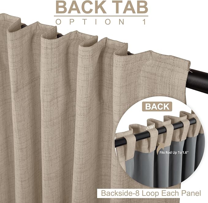 100% Blackout Shield Linen Blackout Curtains