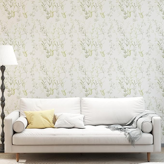 Timeet Floral Peel and Stick Wallpaper Botanical Wildflower Self Adhesive Wall