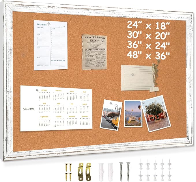 DOLLAR BOSS White Cork Board for Wall