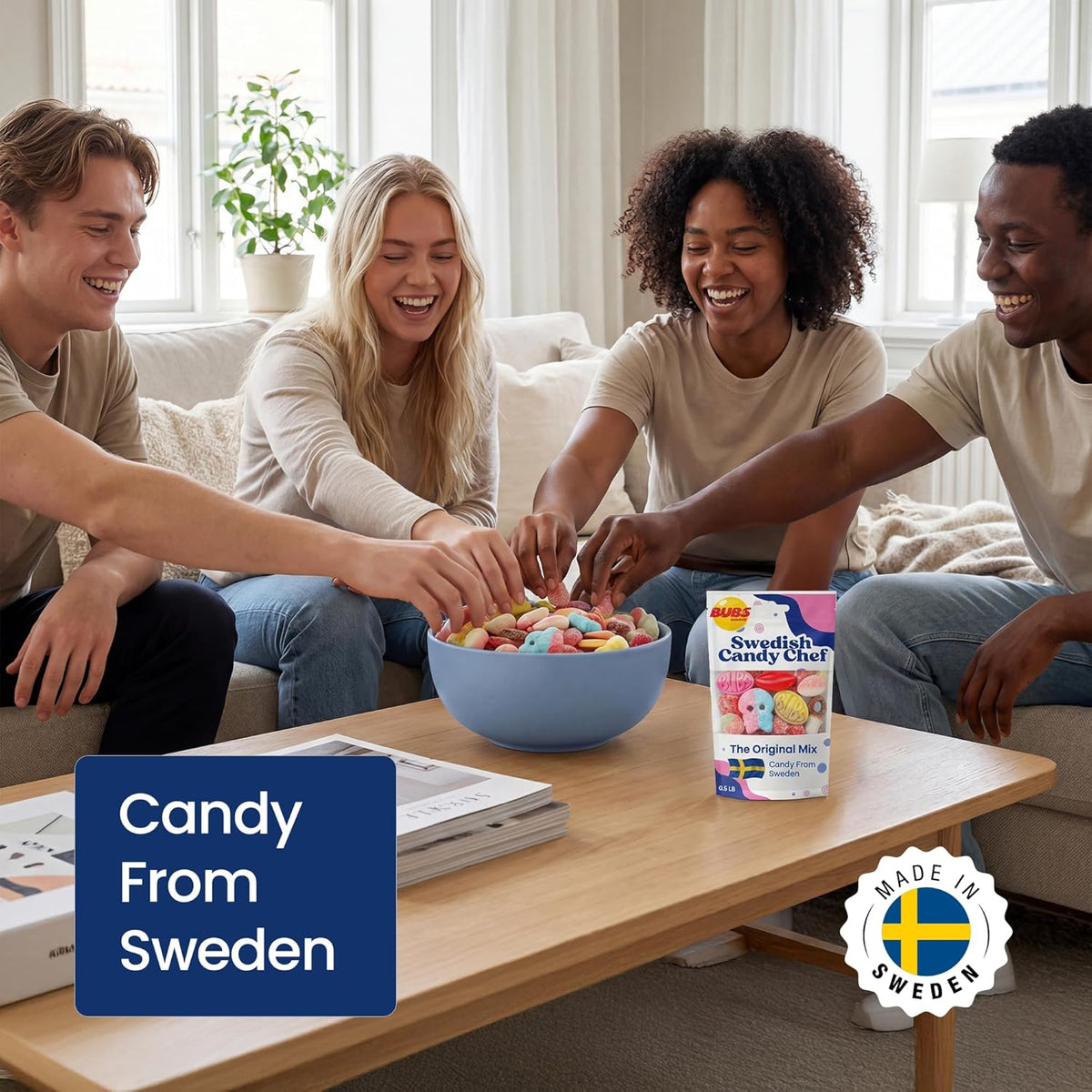Swedish Candy Chef - Bubs Swedish Candy Mix – Sweet & Sour Gummies – Big Ovals, Skulls & More – 1/2 Pound Assorted Scandinavian Treats Imported from Sweden