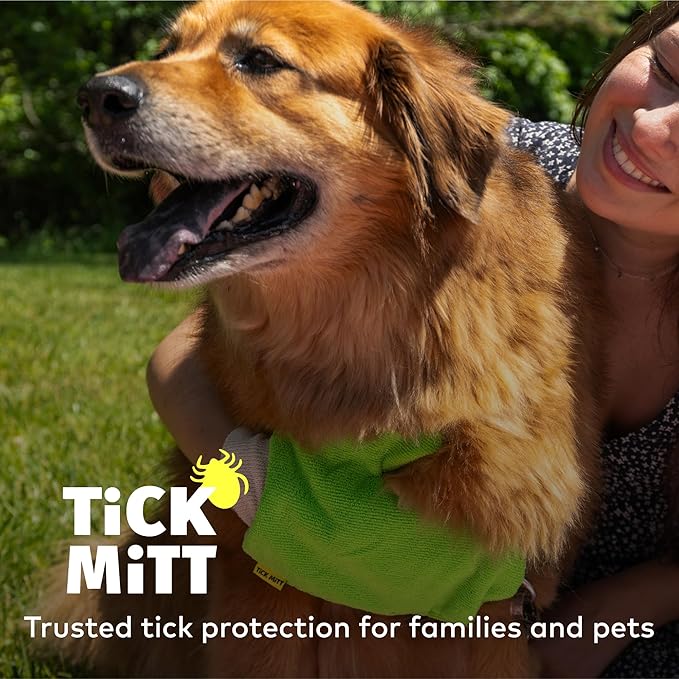 Green Tick Removal Glove: Gently Remove Ticks from Humans & Pets - Chemical-Free, Durable, Portable, Easy to Use Tick Management Tool for Outdoor Adventures & Everyday Use