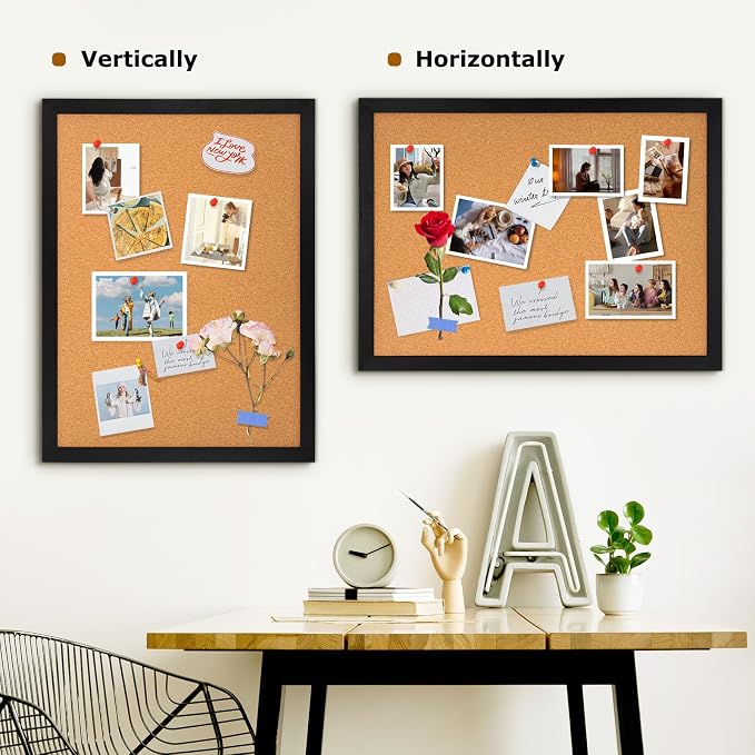 DOLLAR BOSS Cork Board for Wall 24" x 18" Bulletin Board for Wall