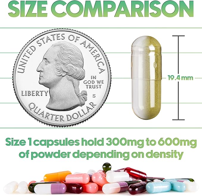 XPRS Nutra Size 1 Empty Capsules - Clear Red Colored Empty Gelatin Capsules - Pill DIY Supplement Capsule Filling - Fillable Color Gel Caps Pills for Do-It-Yourself Supplements (1000 Count)