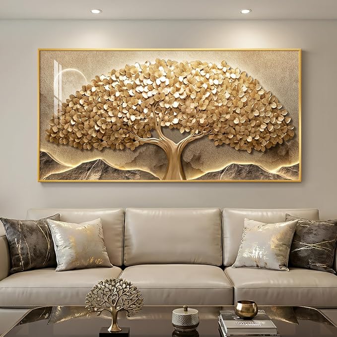 Large Framed Gold Tree of Life Wall Art