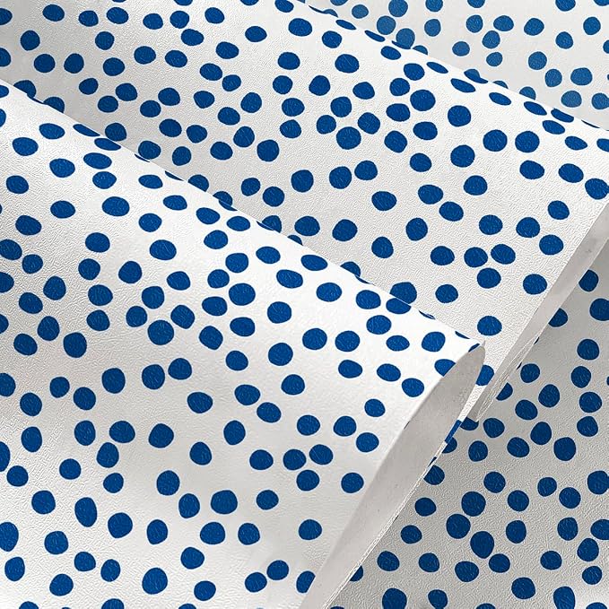 Jeweluck Blue Polka Dot Peel and Stick Wallpaper Blue and White Contact Paper