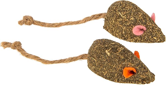 SmartyKat Instincts Mouser Mayhem HappyNip Cat Toy, Compressed Catnip & Silverine-Shaped Mice, Mentally Stimulating, Durable & Less Mess, 2-Pack