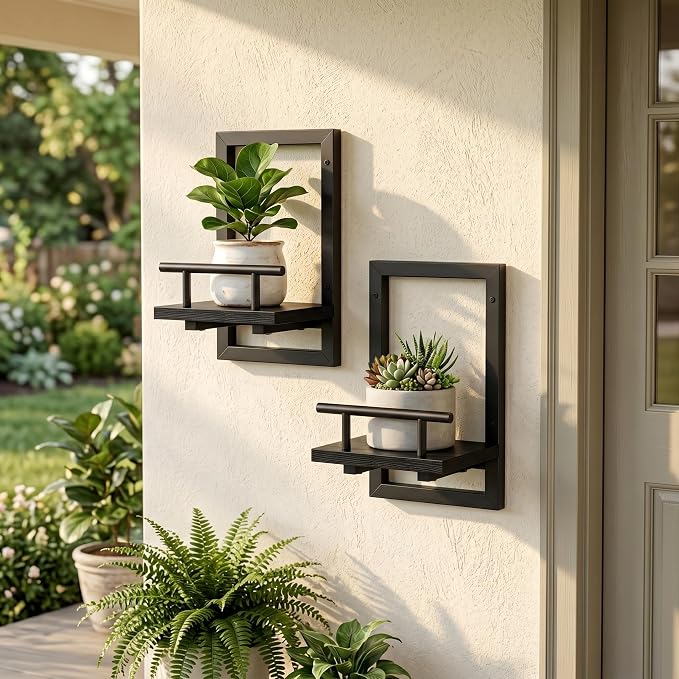 Sbosbo Floating Shelves for Wall, Plant Shelf Indoor, Wall Planters for Indoor