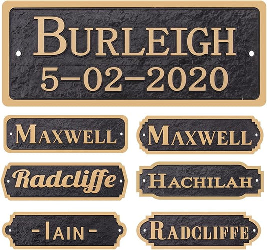 Acrylic Horse Stall Name Plate, 2.4" x 8" Personalized Stall Signs, UV Protected, Custom Pet Name Sign, All Weather Adhesive, Mounting (Rose Gold, Style 7)