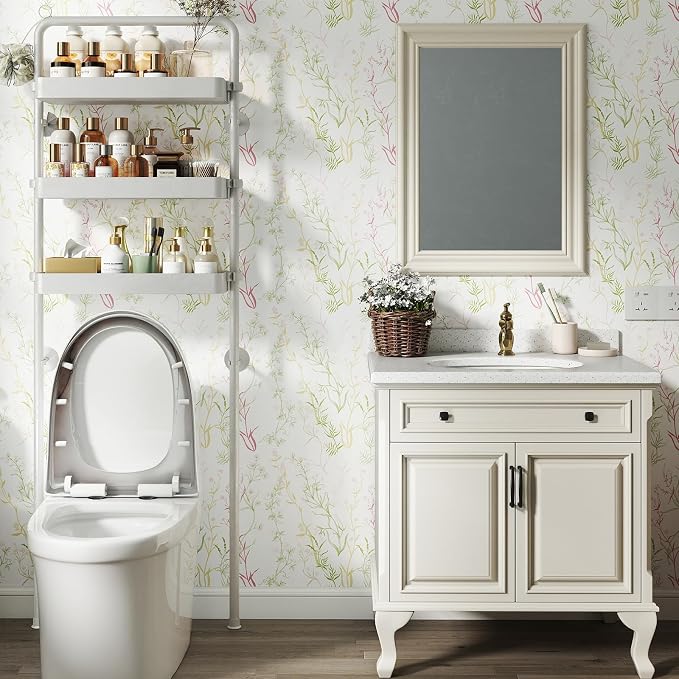 Timeet Floral Wallpaper Peel and Stick Botanical Wildflower Self Adhesive Wall