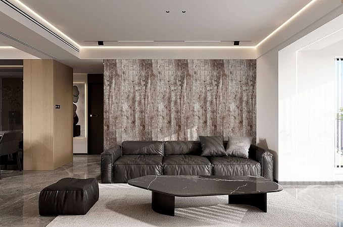Dimoon 236"x17.7" Wood Stick and Peel Wallpaper Dark Grey Brown Wood Contact