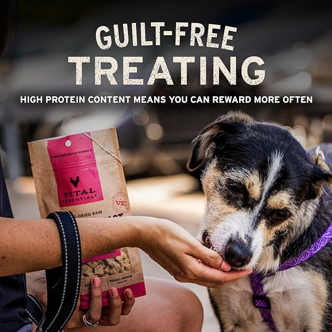 Vital Essentials Single Ingredient Chicken Breast Dog Treats, 10 oz | Freeze-Dried Raw | Premium Quality High Protein Training Treats | Grain Free, Gluten Free, Filler Free