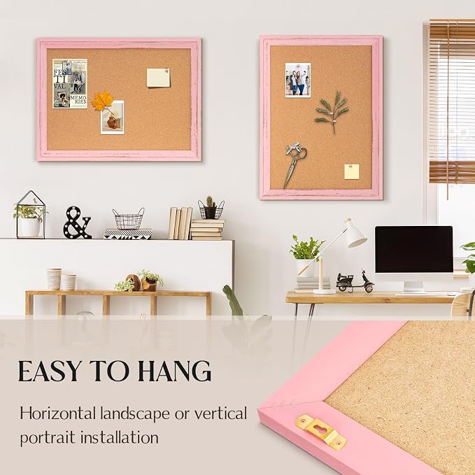 Cork Bulletin Board, Hanging Pin Board Tack Board