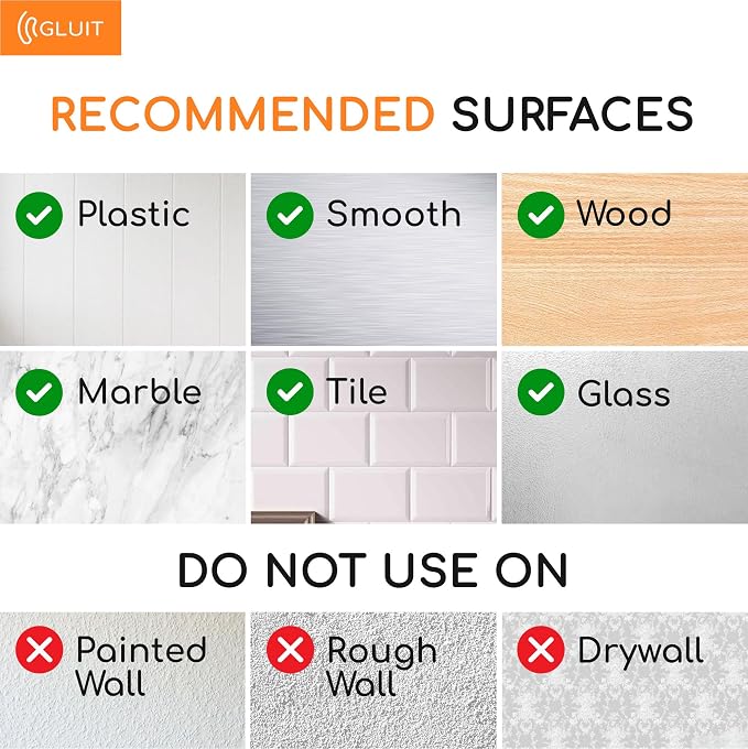 GLUIT Adhesive Wall Hooks for Hanging Heavy Duty 22 lbs Hooks for Walls No