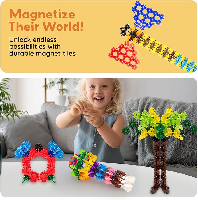 PicassoTiles Building Chips Interlocking Disc Construction Blocks in 12 Colors STEM Learning Early Education Toy Engineering Playset Child Brain Development for Toddlers Girls Boys Kids Age 3+ PTF108 | 12 vivid colors, BPA-free non-toxic material, 8 co...