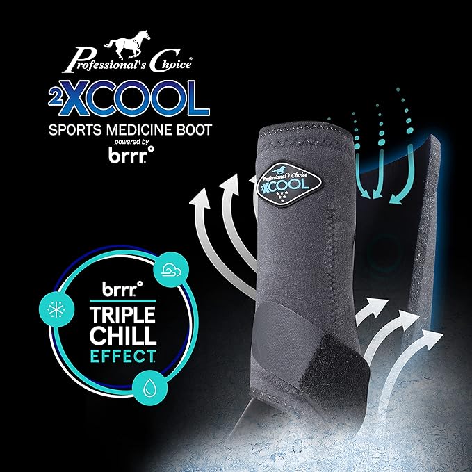 Professional's Choice 2XCOOL Sports Medicine Horse Boots | Protective & Breathable Design for Ultimate Comfort, Durability & Cooling in Active Horses | 2 Pack Medium Charcoal