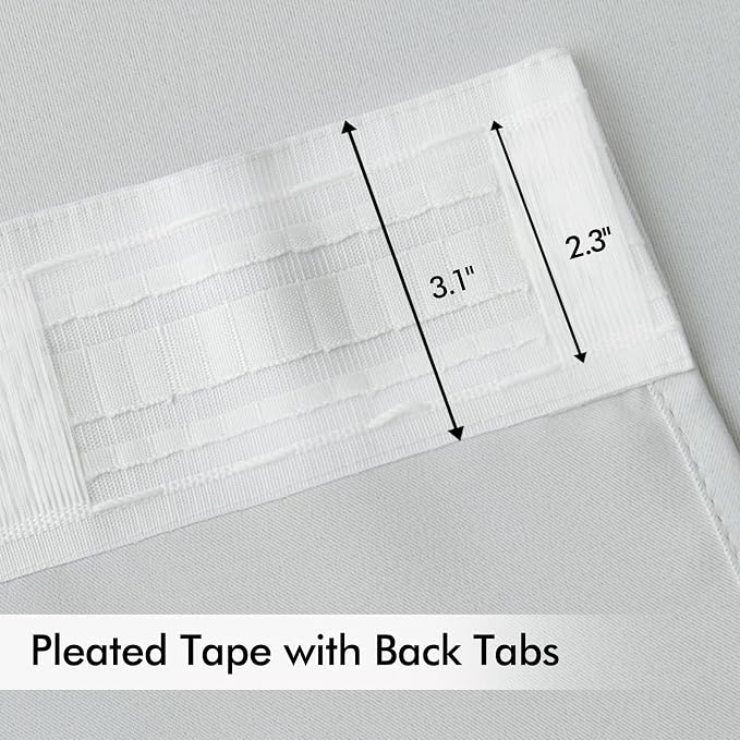 MIULEE Back Tab Light Blocking Curtains 90 Inch Long 2 Panels Set