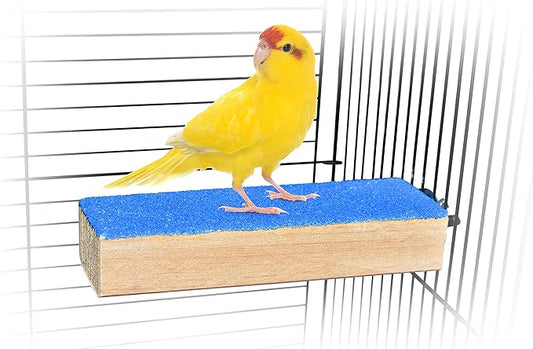 Spoiled Pet® Bird Cage Perch Stand 2-Pack - Beak and Foot Grinding Platform - Parakeets, Cockatiels, Canaries, Finches, Conures, Lories, and Budgies - Hamsters and Gerbils (Wood Perch)