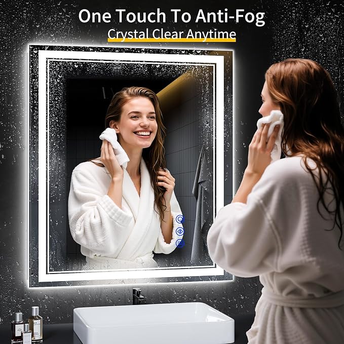 36"x32" LED Bathroom Mirror