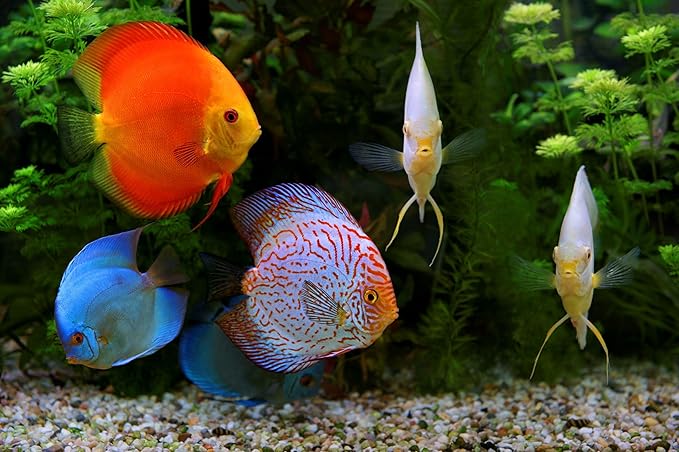 Aquatic Foods Inc. Tropical Fish Flakes, A Complete and Balanced Flake Food for Tropical Fish, Cichlids, Discus, Angel Fish, Bettas, Guppies, Tetras, Goldfish, Marine Fish...AF Flakes…1/4-lb