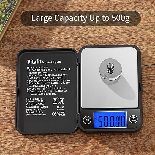 Vitafit Smart Body Fat monitros and 500g Digital Pocket Scale