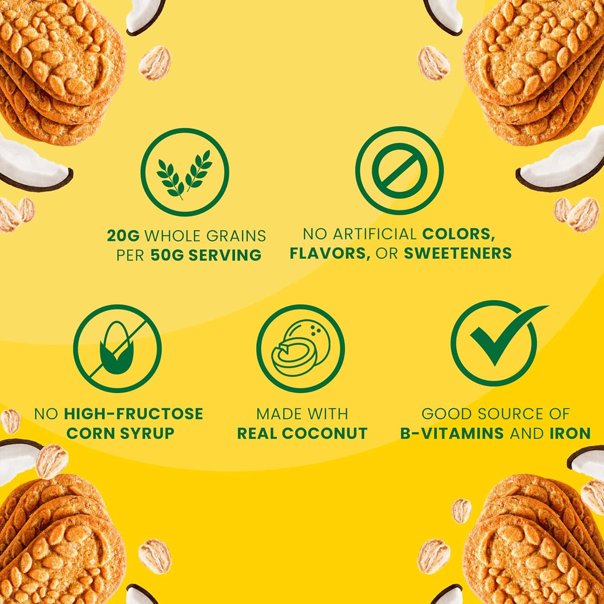 belVita Breakfast Bars Biscuits, Toasted Coconut, 30 Total Packs, 6 Boxes (4 Biscuits Per Pack)