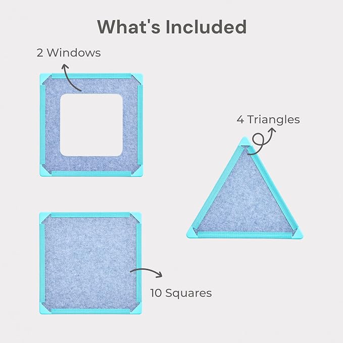 Superspace Giant Magnetic Fort Building Panels - The Little Set, Turquoise, 16 Panels, Life-Size Magnetic Tiles for Kids, Build Forts Castles Nooks, Eco-Felt STEM Toy Ages 3+, Indoor & Outdoor