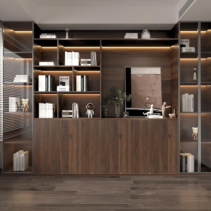 BOMENG Walnut Wood Contact Paper Roll Thick Brown Textured Wood Grain Peel and