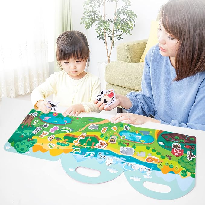 Jelly Reusable Sticker Books, Portable Travel Toys Sticker Activity Book for Kids 3+ Year Old Girls Boys, Animal Insect Sea Ocean Space
