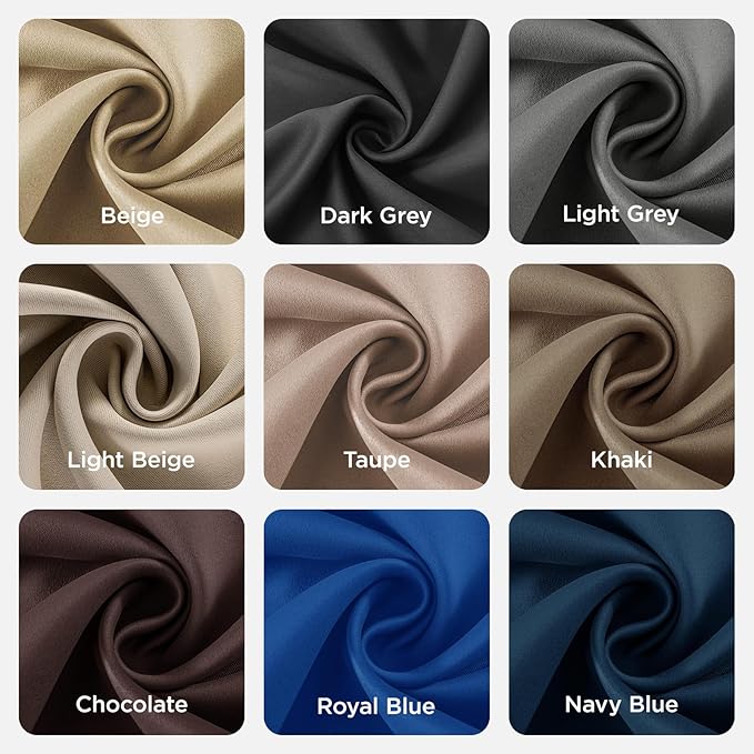 Joydeco Blackout Curtains 95 Inches Long 1 Panel, Thermal Insulated Long Curtains& Drapes 1 Piece, Room Darkening Grommet Drapes for Living Room Bedroom Window (W70 x L95 Inch, Light Beige)