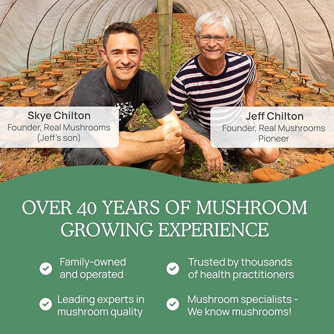 Real Mushrooms 5 Defenders Mushroom Complex Powder – Organic Mushrooms Extract from Chaga, Reishi, Turkey Tail, Maitake & Shiitake Mushroom Blend for Wellness Support with Beta Glucans - 100 Servings