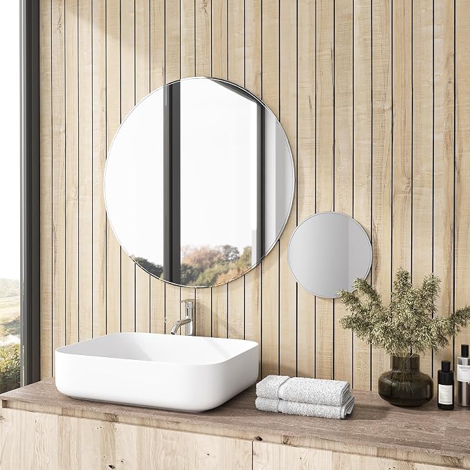VEELIKE Sand Oak Wood Slat Wall Panels Peel and Stick Faux Wood Panels